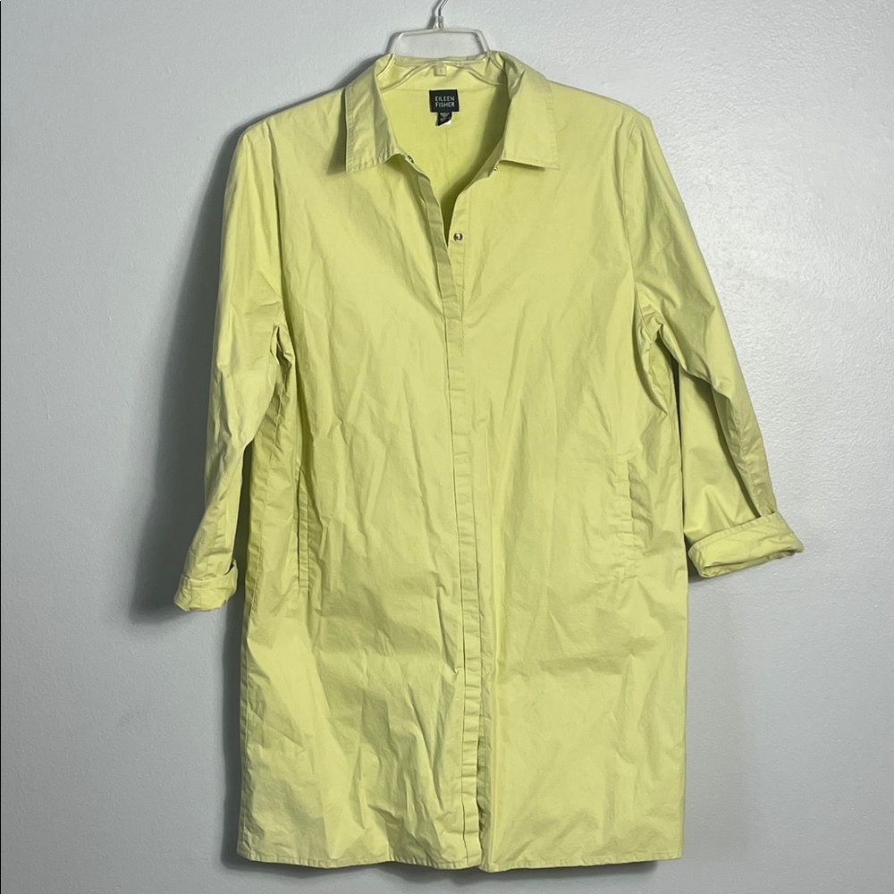 Eileen Fisher Apple Green‎ Cotton Jacket Size M